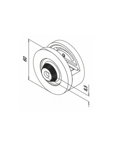 Plano de Pinza para vidrio mod 4400 en acero inoxidable AISI 304/316