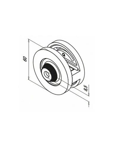 Plano de Pinza para vidrio mod 4600 en acero inoxidable AISI 304/316