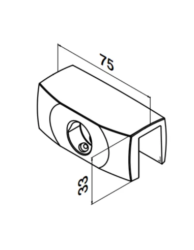 Plano de Soporte para vidrio mod 5500 en acero inoxidable AISI 316