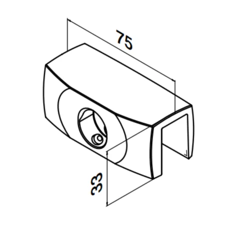Plano de Soporte para vidrio mod 5500 en acero inoxidable AISI 316