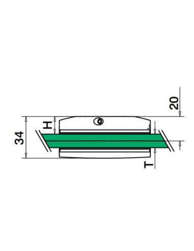 Plano de Soporte para vidrio mod 5500 en acero inoxidable AISI 316
