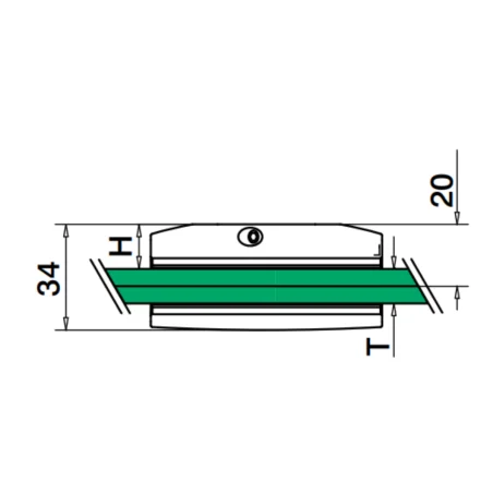 Plano de Soporte para vidrio mod 5500 en acero inoxidable AISI 316