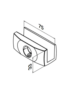 Soporte Inferior para vidrio mod 5500 en acero inoxidable AISI 316 2