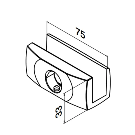 Plano de Soporte Inferior para vidrio mod 5500 en acero inoxidable AISI 316