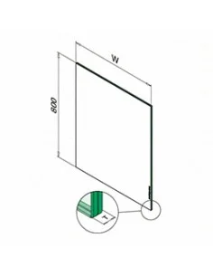 Relleno de vidrio templado laminado con cantos pulidos de 800mm 2