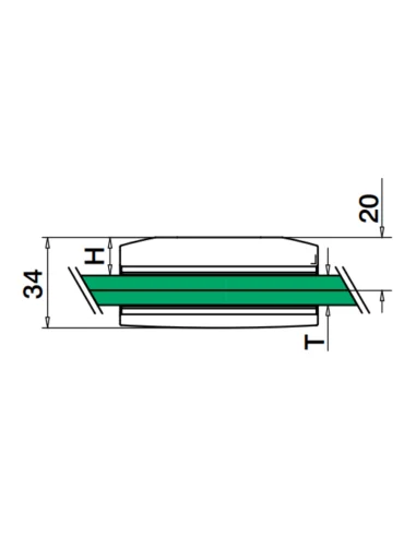 Plano de Soporte Inferior para vidrio mod 5501 en acero inoxidable AISI 316