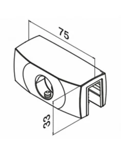 Soporte Superior para vidrio mod 5501 en acero inoxidable AISI 316 2