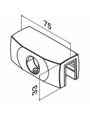 Plano de Soporte Superior para vidrio mod 5501 en acero inoxidable AISI 316