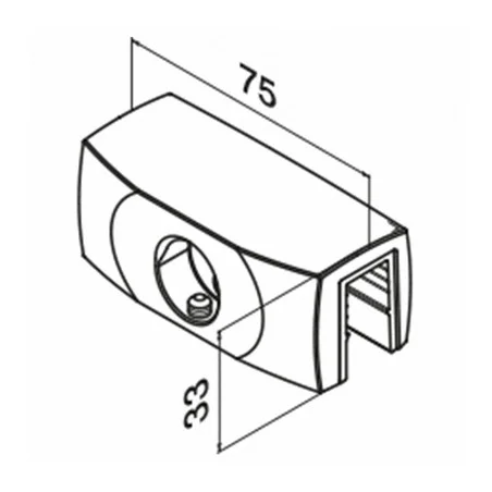 Plano de Soporte Superior para vidrio mod 5501 en acero inoxidable AISI 316