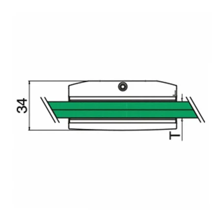 Plano de Soporte Superior para vidrio mod 5501 en acero inoxidable AISI 316