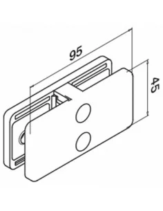 Doble conector para vidrio en acero inox AISI316/304 mod 4270 2