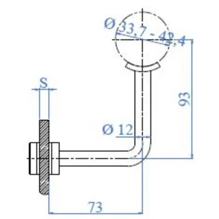 Sujeta pasamanos para vidrio E035100