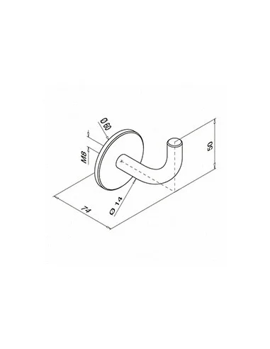 Soporte para pasamanos Modelo 0114 AISI 304 (Soldable)