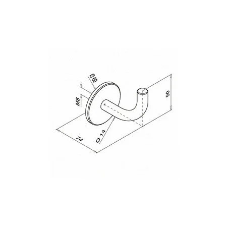 Soporte para pasamanos Modelo 0114 AISI 304 (Soldable)