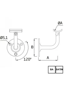 ►Soporte pasamanos de inoxidable regulable SA-410 AISI316 ► Barmet.es 2