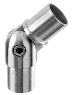 Conector regulable para pasamanos en acero inoxidable redondo