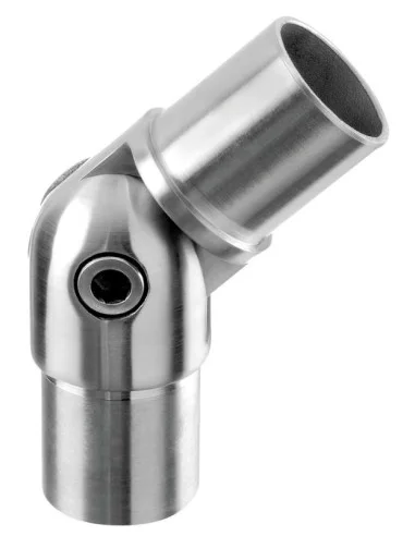 Conector regulable para pasamanos en acero inoxidable redondo