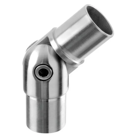 Conector regulable para pasamanos en acero inoxidable redondo