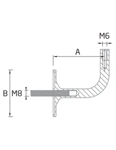 Soporte pasamanos ST-350 Pared-plano - Barmet 2