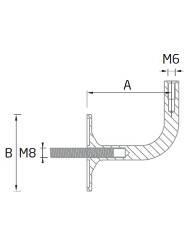 Soporte pasamanos ST-350 Pared-plano - Barmet