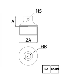 Adaptador para pasamanos de acero inox BF y BG 2
