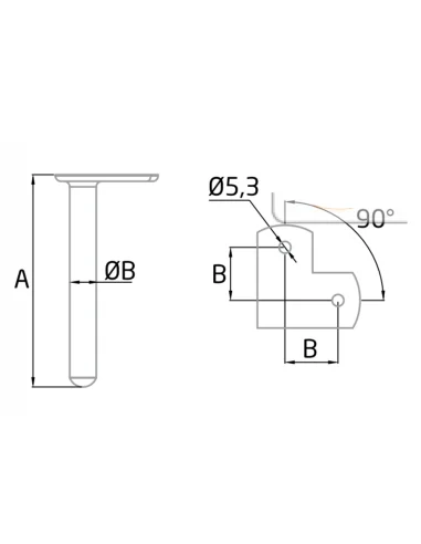 Soporte para pasamanos de acero inoxidable cuadrado o rectangular en esquina