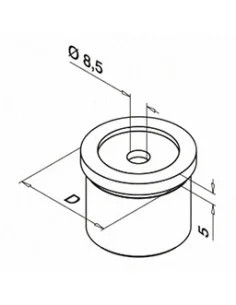 Adaptador para pasamanos 0726 D48,3mm - Barmet 2
