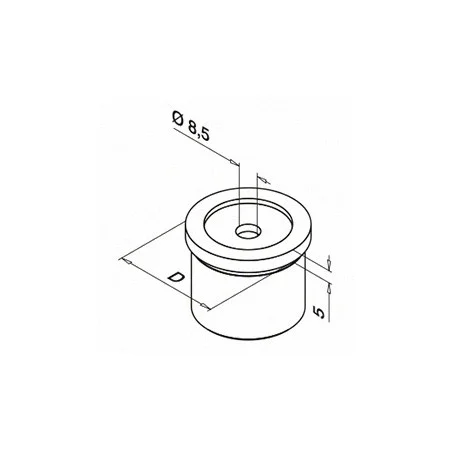 Adaptador para pasamanos 0726 D48,3mm - Barmet