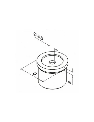 Adaptador para pasamanos 0725 D60,3x2mm - Barmet