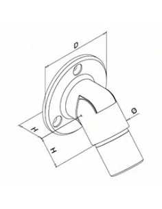 Base muro variable,0°-50°para tubo 2