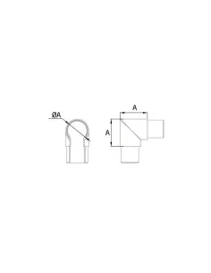 Conector tubo pasamanos esquinero ct-210 AISI316 2