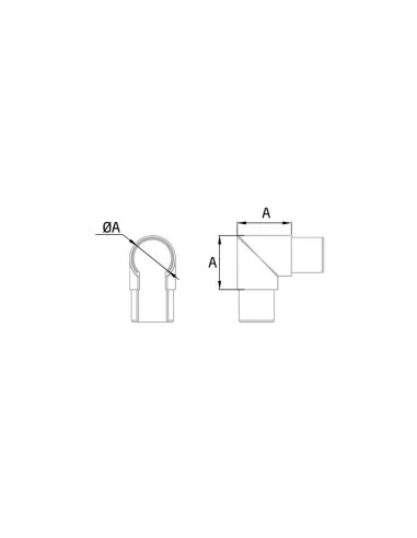 Conector unión pasamanos esquina ct-210