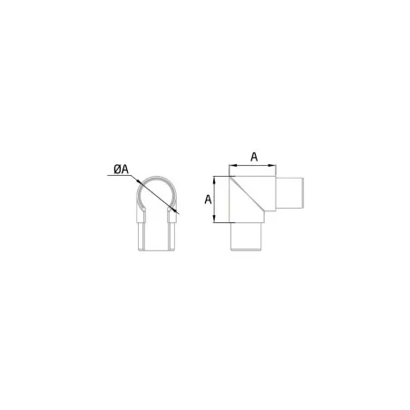Conector unión pasamanos esquina ct-210