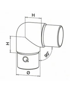 Conector de tubo satinado redondo de acero inoxidable 2