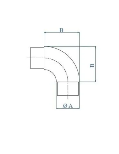 Codo redondo ángulo 90º de acero inoxidable E450 conector para tubo de Ø42,4mm