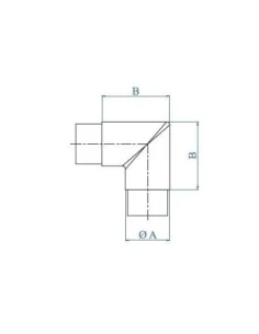 Codo ángulo 90º de acero inoxidable E451 conector para tubo de Ø42,4mm 2