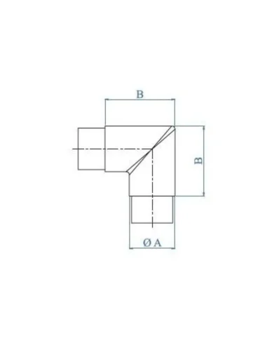 Codo ángulo 90º de acero inoxidable E451 conector para tubo de Ø42,4mm
