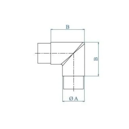 Codo ángulo 90º de acero inoxidable E451 conector para tubo de Ø42,4mm