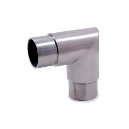 Codo ángulo 90º de acero inoxidable E451 conector para tubo de Ø42,4mm