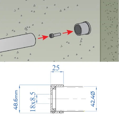 Anclaje a pared para tubo E2070