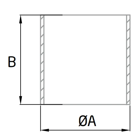 Medidas Unión de pasamanos de madera en acero inoxidable AISI-316 CT-216