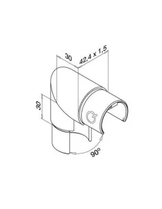 Racor para tubo perfil U de acero inoxidable 304 Satinado 6303 2