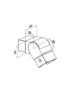 Conector ajustable hacia abajo para perfil U tubo cuadrado - 6302 2