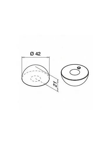Plano de Tapón acabado Ø42mm claro natural bruto Haya, superficie barnizada