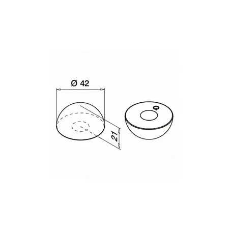 Plano de Tapón acabado Ø42mm claro natural bruto Haya, superficie barnizada