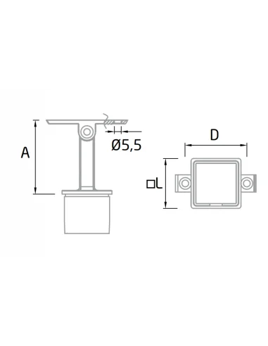 Soporte ajustable para unión de poste de barandillas de acero inoxidable y pasamanos cuadrado o rectangular