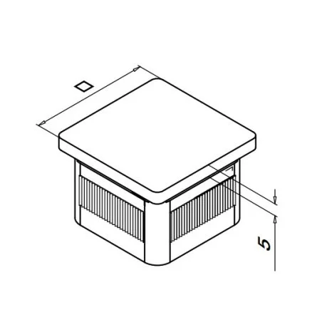 Terminal Mod 5728 para tubo de 40x40mm