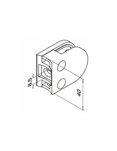 Pinza para vidrio de acero inoxidable para tubo plano modelo 20