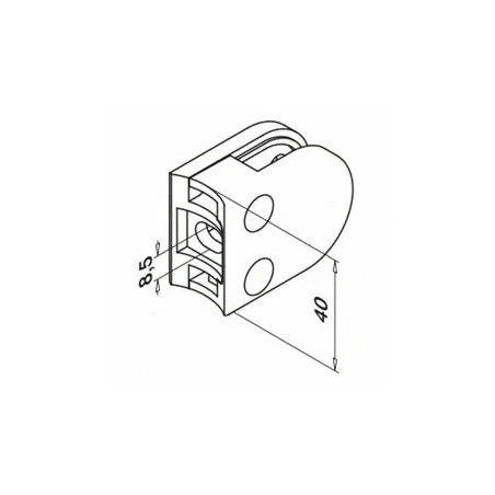 Pinza para vidrio de acero inoxidable para tubo plano modelo 20
