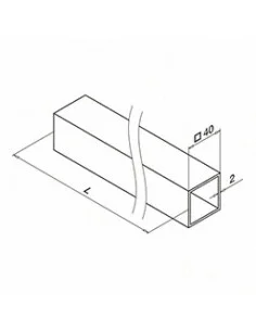 Tubo cuadrado 4925/4900 Square line 40x40 Satinado 2